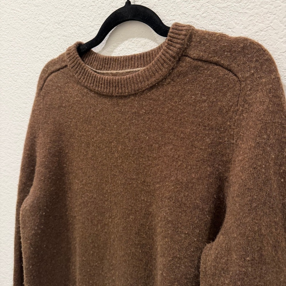 Banana Republic Brown 100% Merino Extra Fine Wool Crewneck Sweater Large - Picture 2 of 4